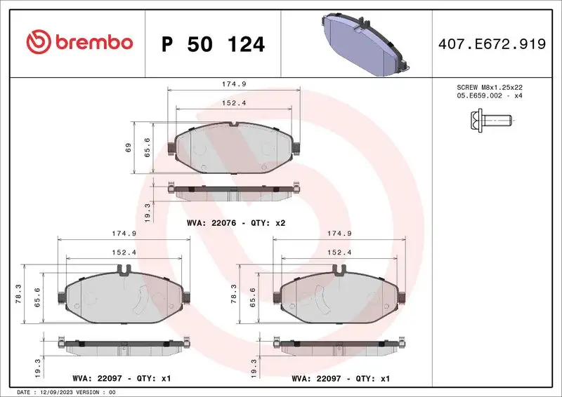 BREMBO P50124 Ön Fren Balatası