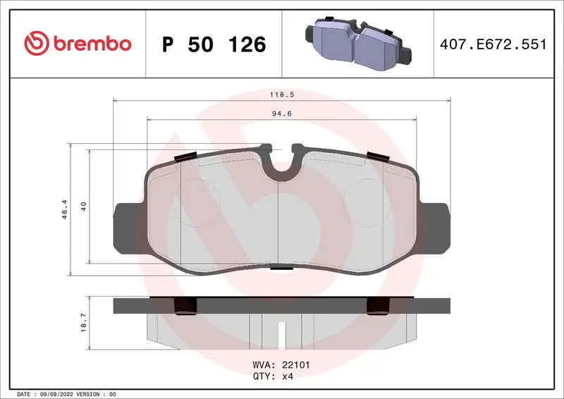 BREMBO P50126 Arka Fren Balatası A4474200320