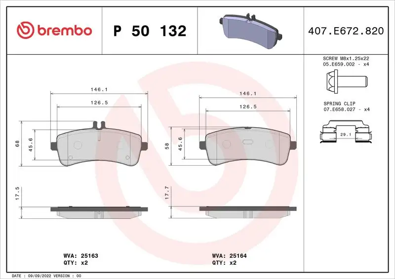 BREMBO P50132 Arka Fren Balatası