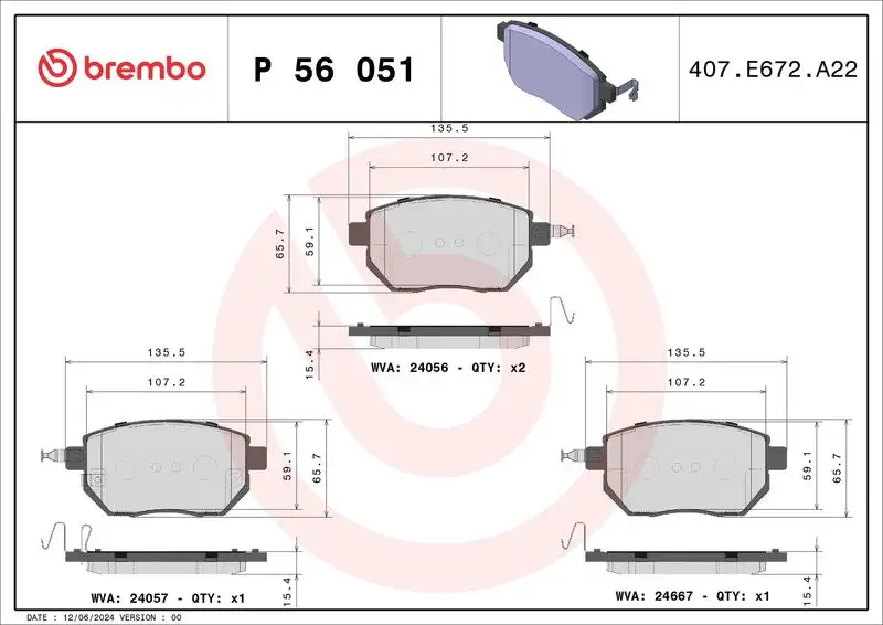 BREMBO P56051 Ön Fren Balatası