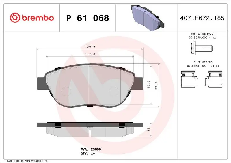 BREMBO P61068 Ön Fren Balatası