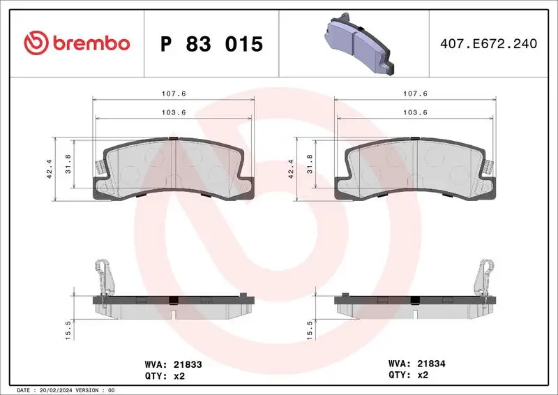 BREMBO P83015 Arka Fren Balatası