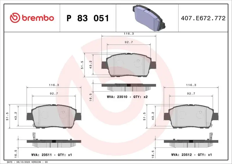BREMBO P83051 Ön Fren Balatası