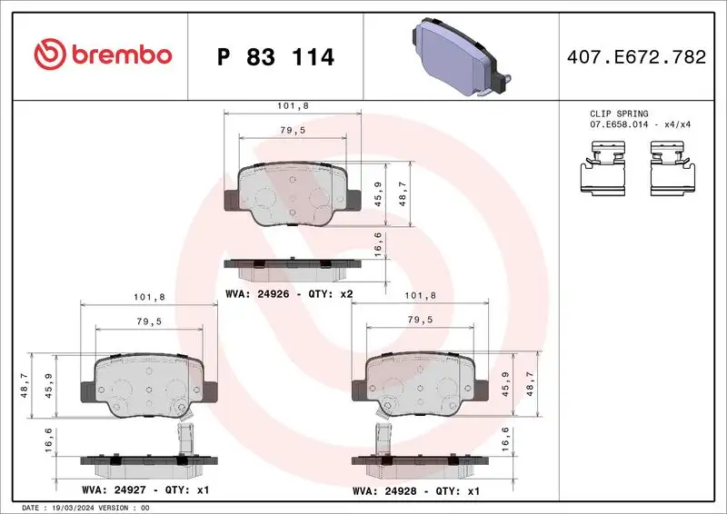 BREMBO P83114 Arka Fren Balatası 044660F011