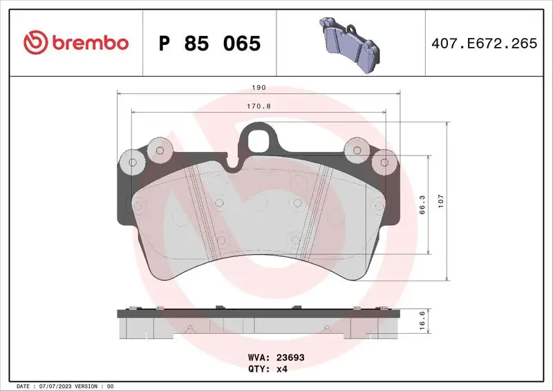 BREMBO P85065 Ön Fren Balatası