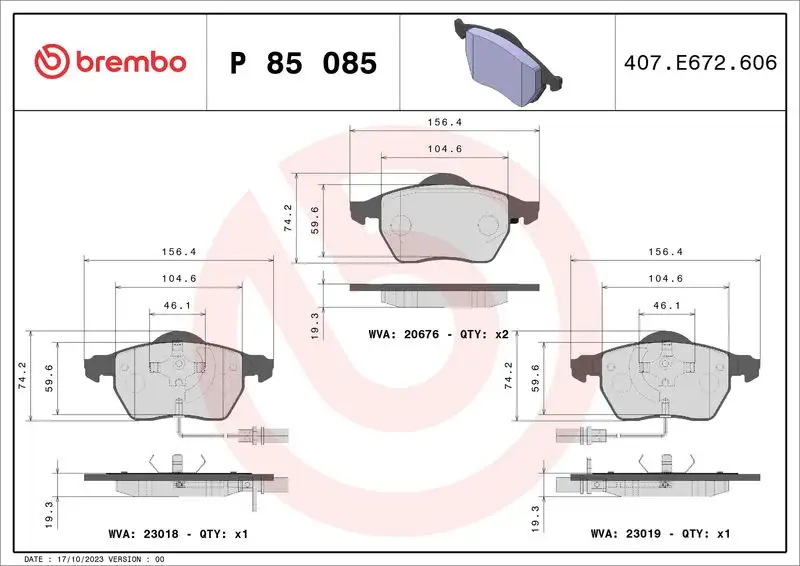 BREMBO P85085 Ön Fren Balatası