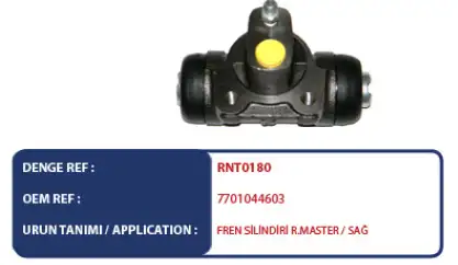 MOTORTEC RNT0180 Arka Fren Merkezi (Sağ) 7701044603