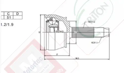 MOTORTEC TMP0086 Aks Kafası (Dış) 46308205