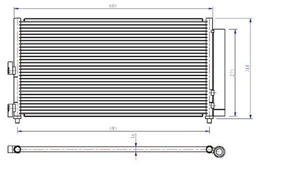MOTORTEC TMP0396 Klima Radyatörü 51732993