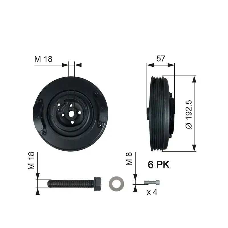 GATES TVD1033A Krank Kasnağı