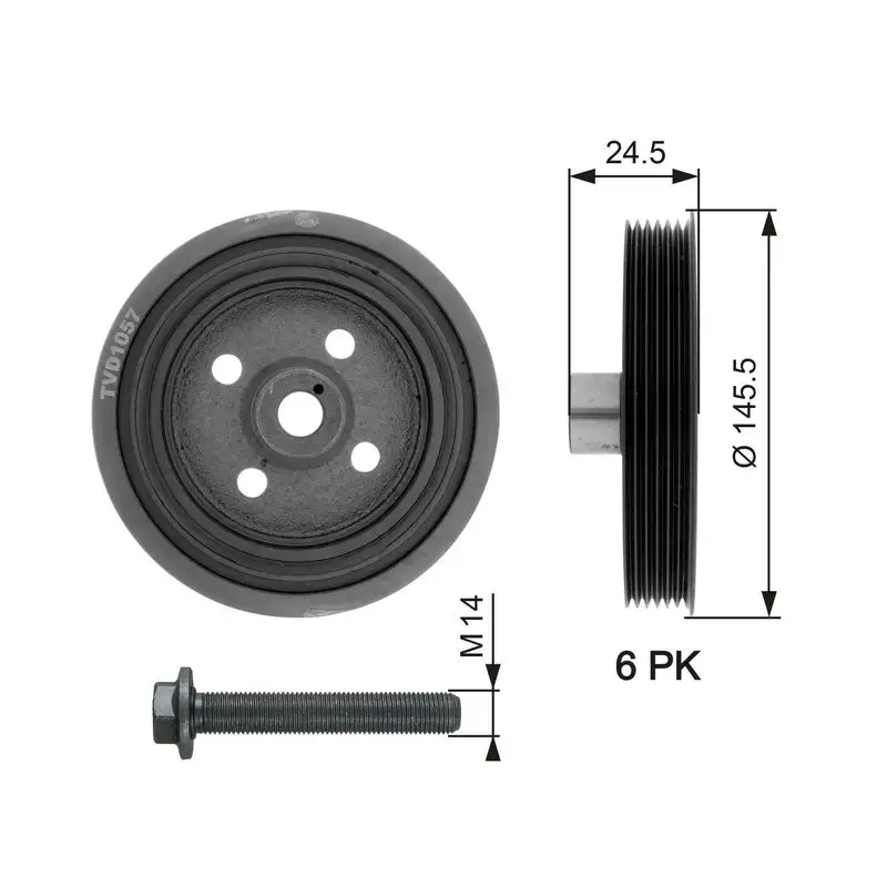 GATES TVD1057A Krank Kasnağı