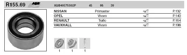 SNR XGB40575S02P Ön Aks Rulmanı